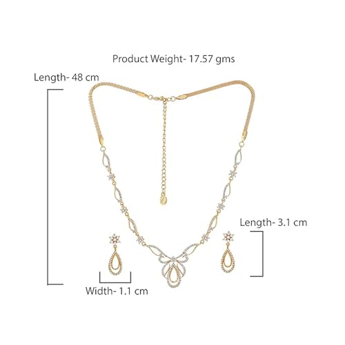 Jewellery Sets for Women Gold Plated Bridal Necklace Jewellery Set with Earrings