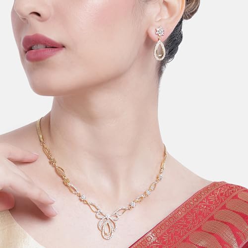 Jewellery Sets for Women Gold Plated Bridal Necklace Jewellery Set with Earrings