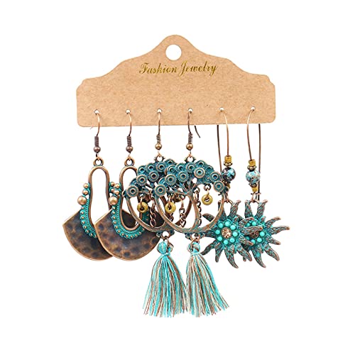 BOLLYWOOD®Dangle Earrings Set Ear Stud Statement Earrings Tassel for Gifts Women Girls Style F|Jewelry & Watches | Fashion Jewelry | Earrings|3Pairs Earrings