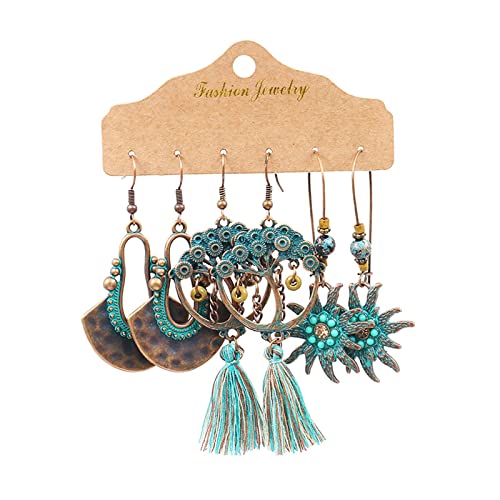 BOLLYWOOD®Dangle Earrings Set Ear Stud Statement Earrings Tassel for Gifts Women Girls Style F|Jewelry & Watches | Fashion Jewelry | Earrings|3Pairs Earrings