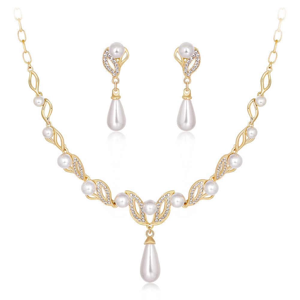 Stylish Design Fancy Traditional Pearl Necklace Jewellery Set