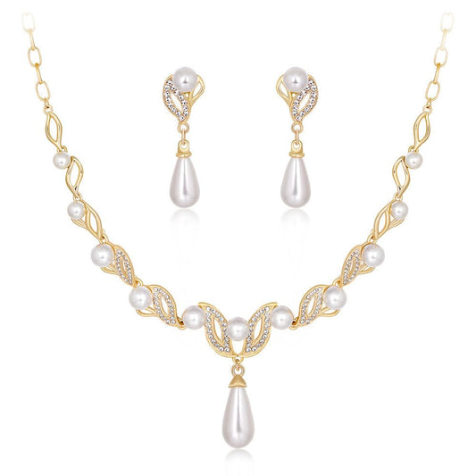 Stylish Design Fancy Traditional Pearl Necklace Jewellery Set