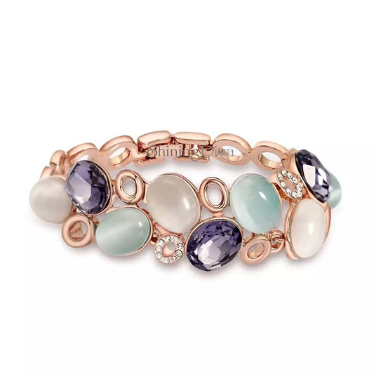 Latest Stylish Rose Gold Austrian Crystal Bracelet