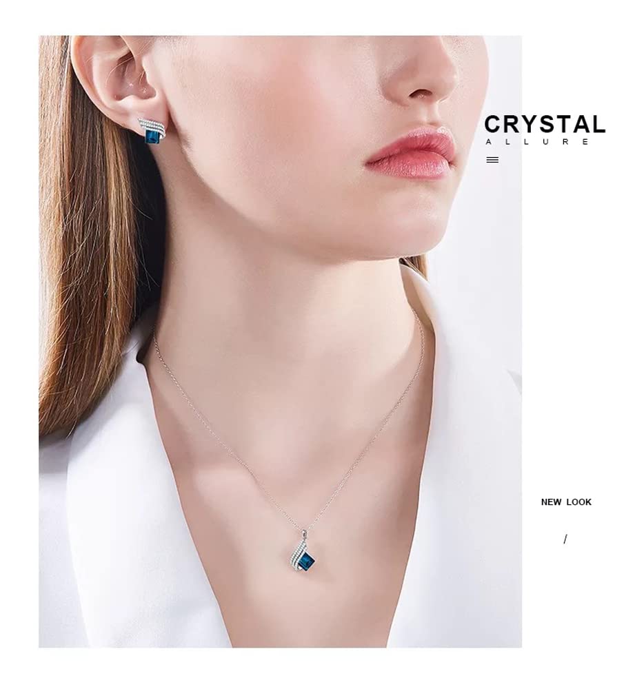Angel Wings Platinum Plated Crystal Pendant Necklace Jewellery Set