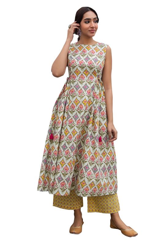 Multicolor Pure Cotton Ethnic Kurti