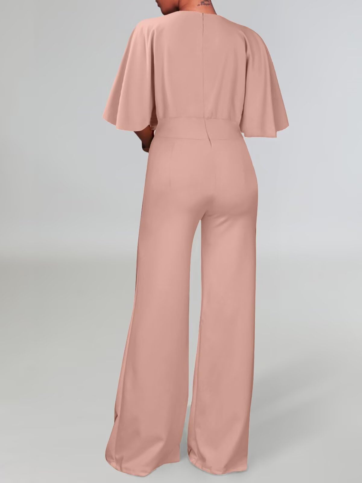 Elegant Jumpsuit for Women  Wide Leg Pant Suit One Piece Party Outfits Heather Pink