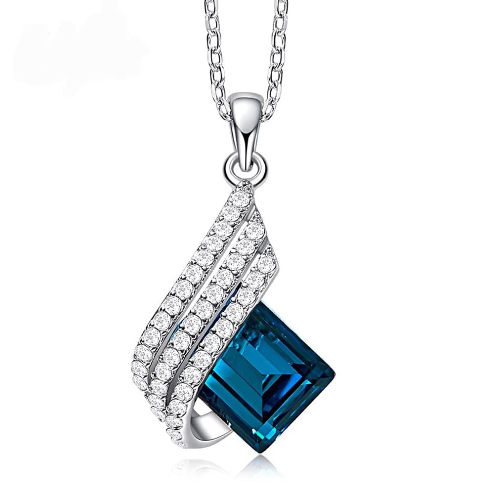 Angel Wings Platinum Plated Crystal Pendant Necklace Jewellery Set