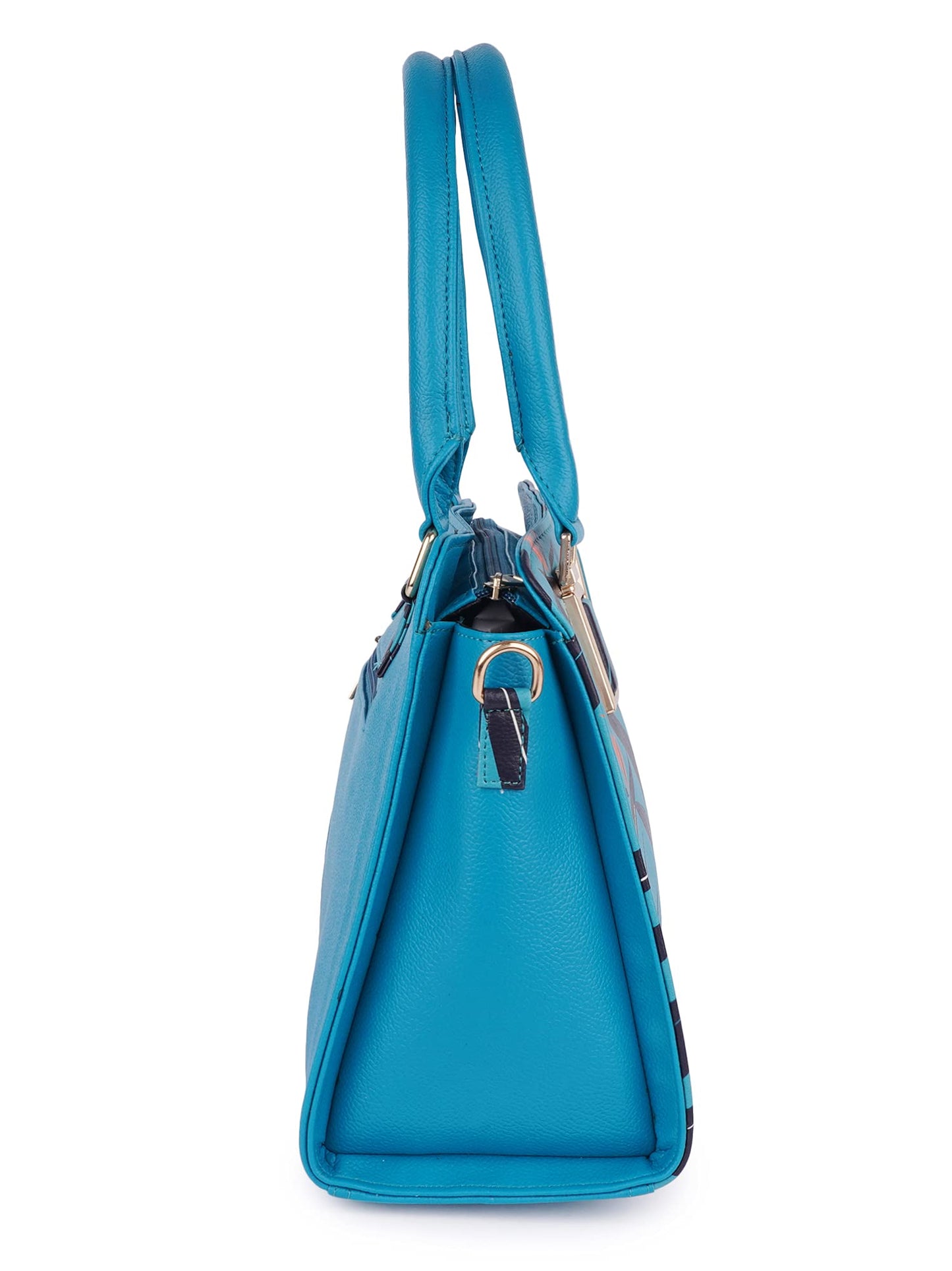 Women Fashion Leaf Print Design Handbags Synthetic Leather Top Handle Satchel Purse With Sling