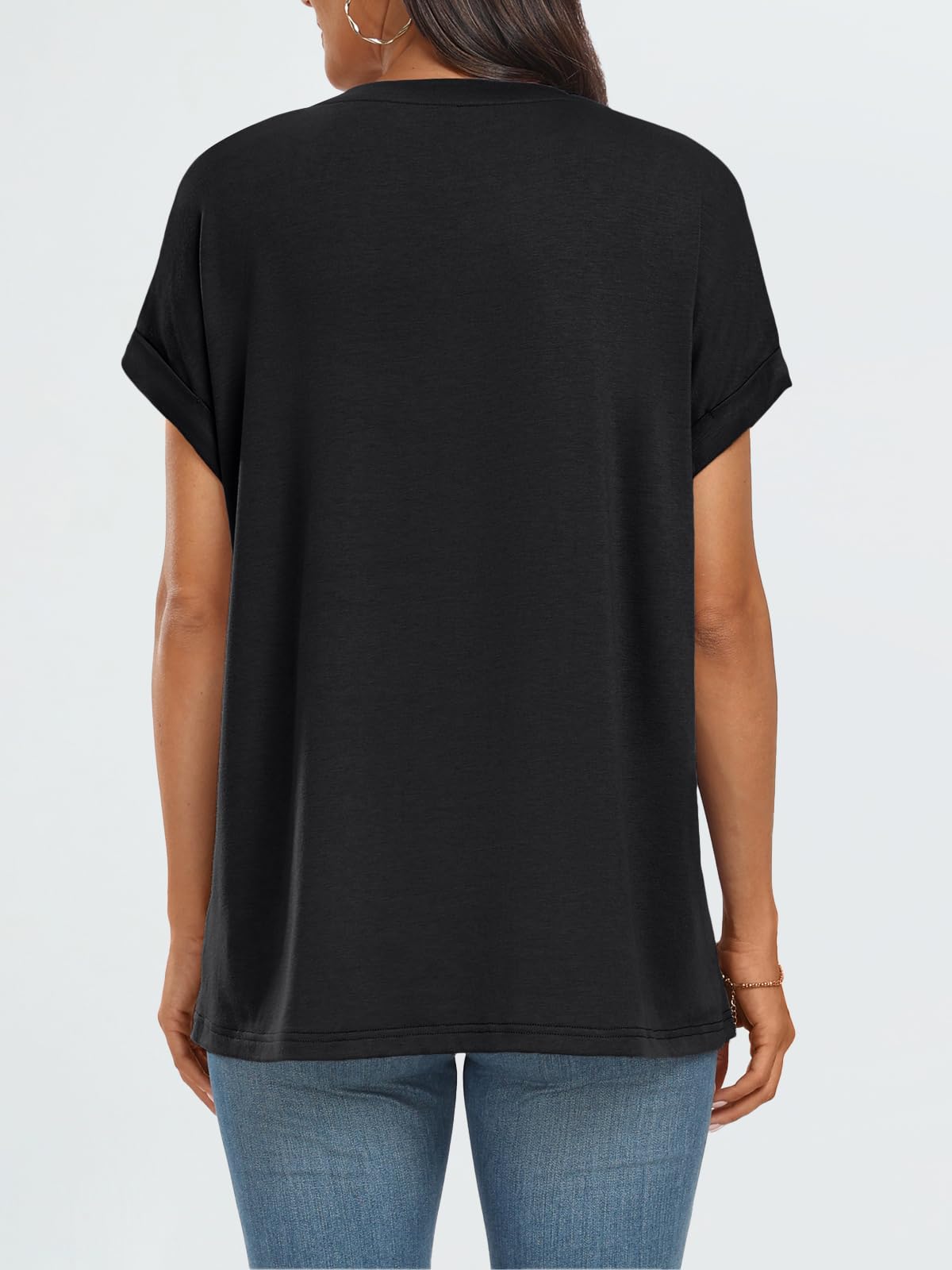 Womens Summer Tops Oversized Short Sleeve Business Casual T Shirts Trendy Fashion Clothes Spring Outfits