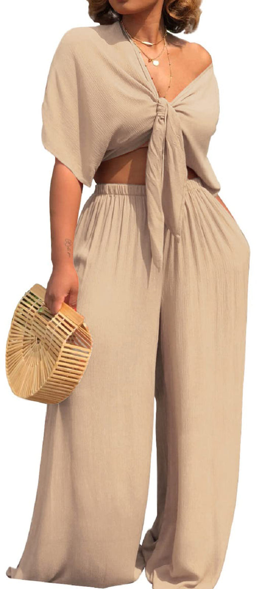 Elegant Jumpsuit Sexy Solid Apricot V Neck