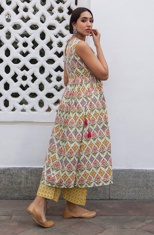 Multicolor Pure Cotton Ethnic Kurti