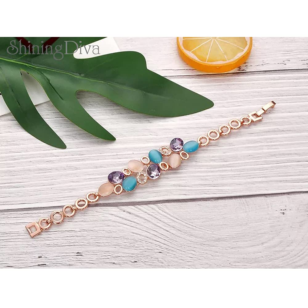 Latest Stylish Rose Gold Austrian Crystal Bracelet