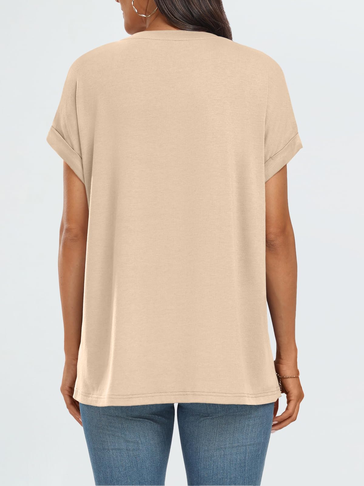 Womens Summer Tops Oversized Short Sleeve Business Casual T Shirts Trendy Fashion Clothes Spring Outfits