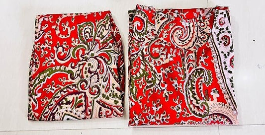 Elegant Floral Print with 3/4th Sleeves, Festive Wear