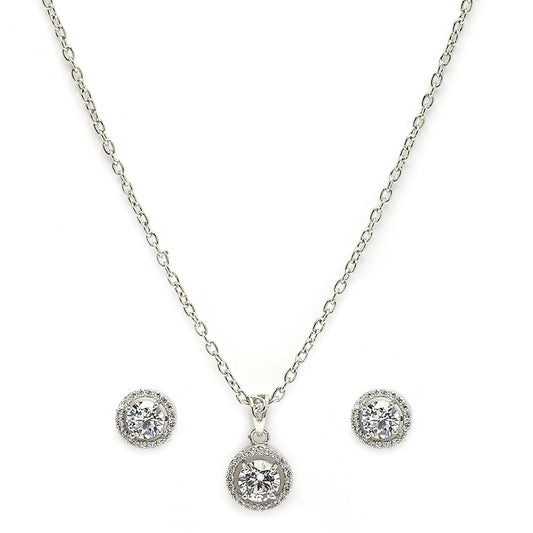 Luxury AD Crystal Pendant Gift for Women | Gift for Sister | Rakhi jewelery | Rakshabandhan Gift Pendant with Earrings Jewellery Set