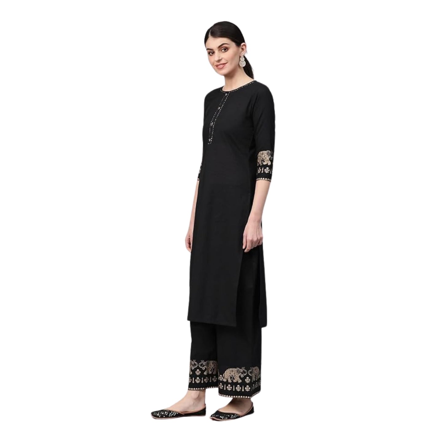 Black Kurta Set With Dupatta