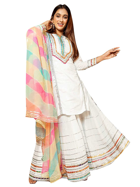 Rayon Lace Work Sarara Style Kurtis Tunic