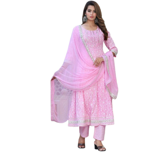 Rayon Anarkali Kurti Pant With Dupatta