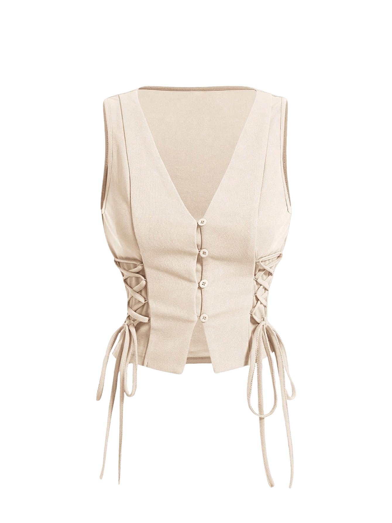 Sleeveless Western Cowgirl Rodeo Outfit Lace Up Vest Tops Pirate Renaissance Peasant Bodice 2025