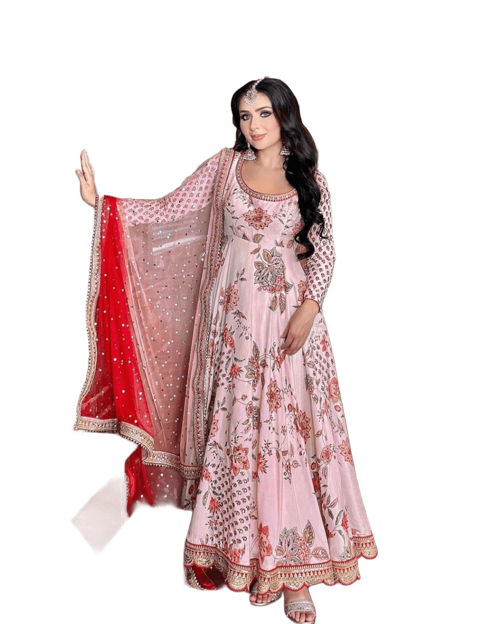 Kurti Set Party Wear Top Tunic Multi-Color Pink
