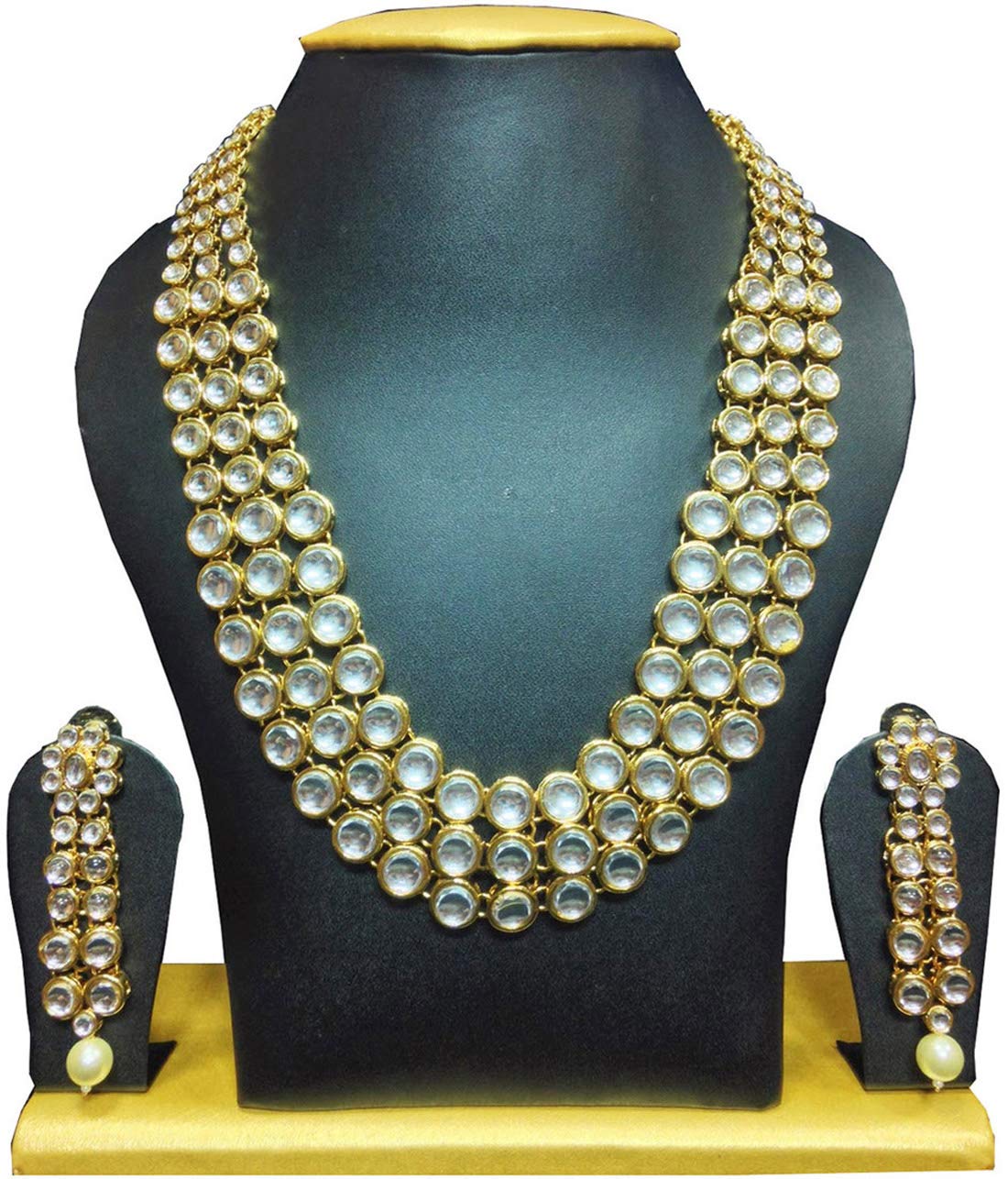 Fashion Women Latest Stylish Design Fancy Traditional Wedding Kundan Pearl Necklace Jewellery Set