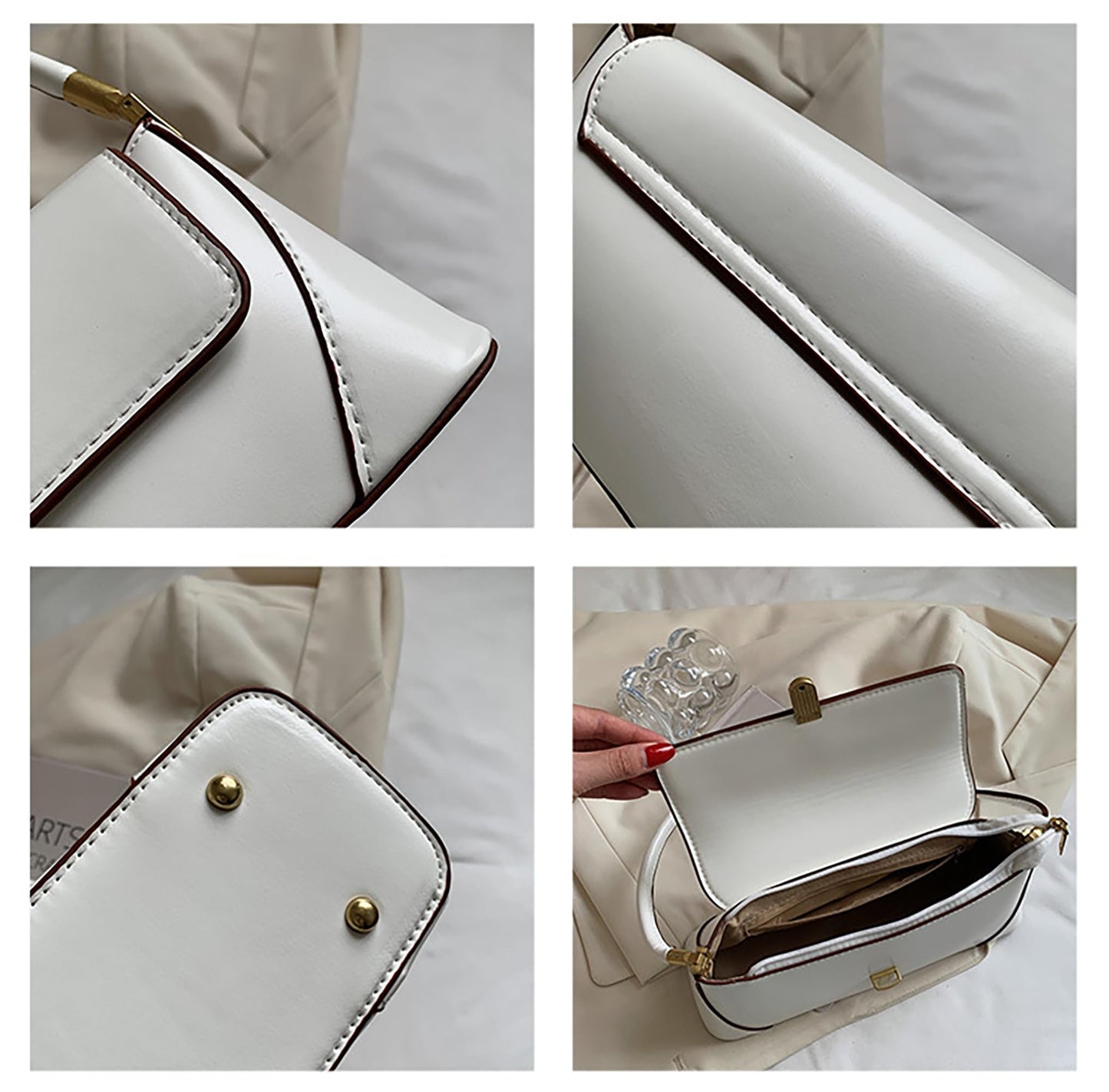 Clutch Bag Leather Retro Bag | Flap Shoulder Purse with Wide Strap for Girls