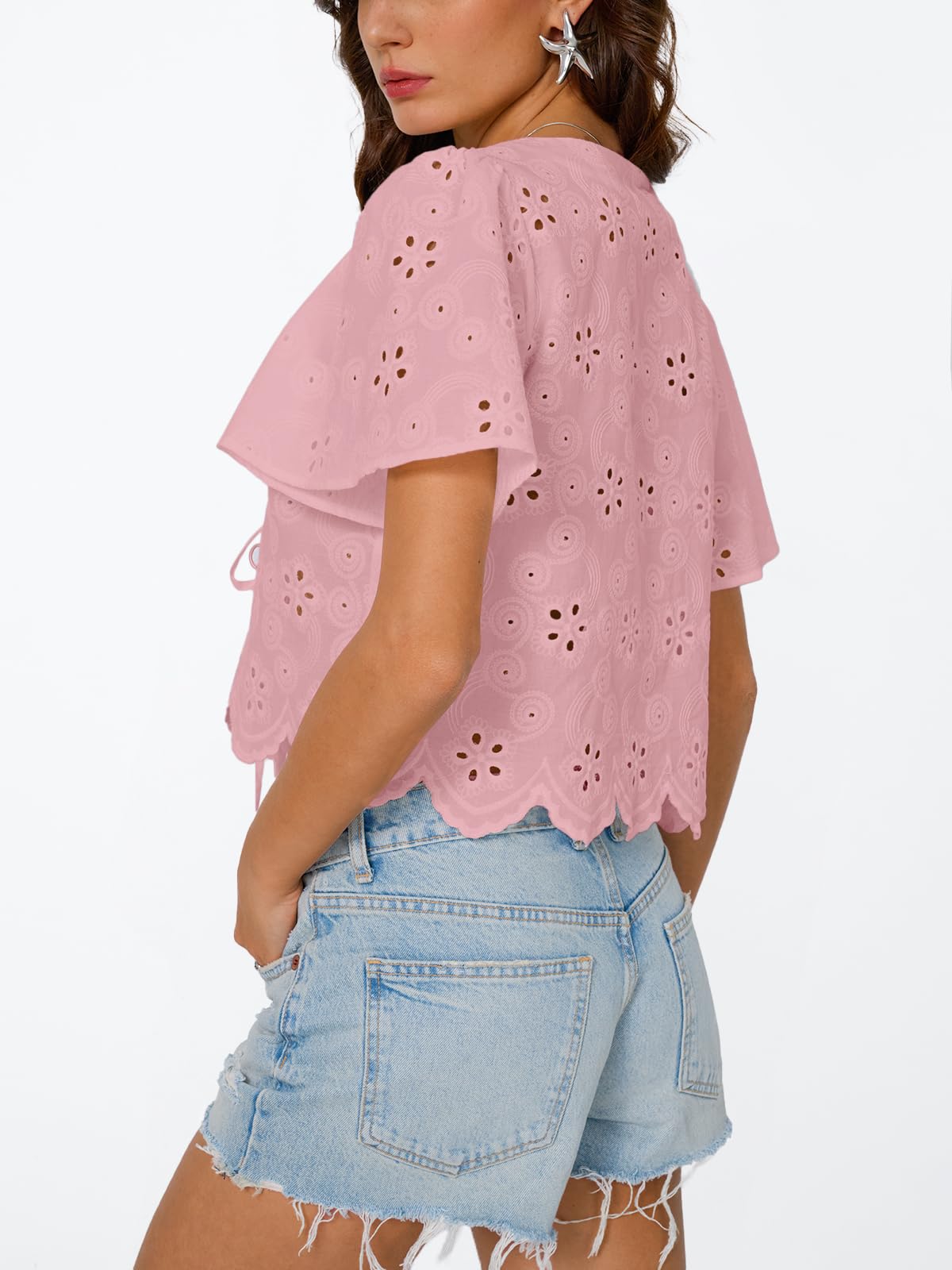 Queen Womens Tie Front Tops Summer Beach Vacation