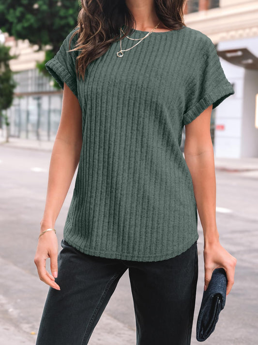 Women Shirts Summer Sweaters Regular Fit Short Sleeve Tunic Tops
