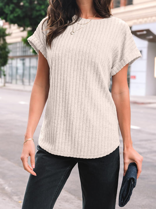 Women Shirts Summer Sweaters Regular Fit Short Sleeve Tunic Tops 2025 Dressy Casual