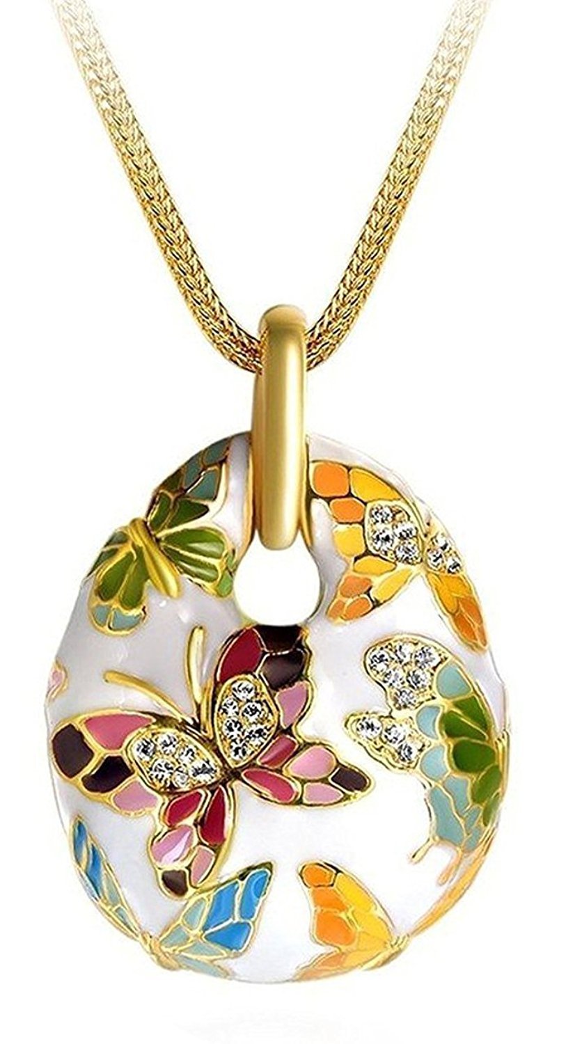 ewellery Sets for Women Enamel Necklace Pendant Jewellery set with Earrings