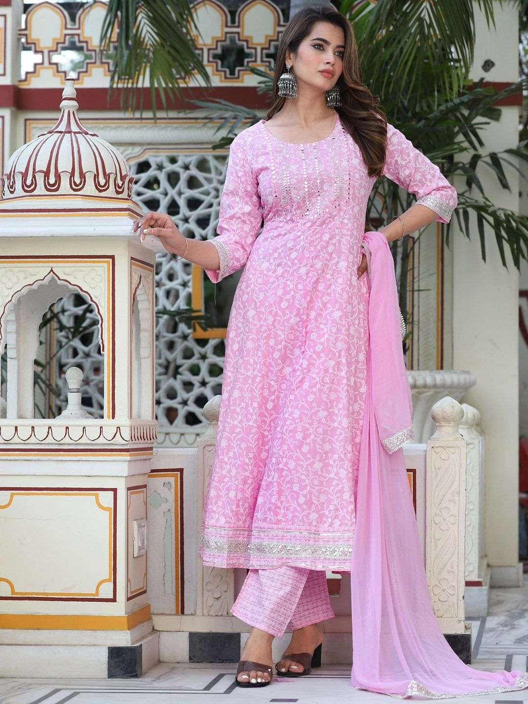Rayon Anarkali Kurti Pant With Dupatta