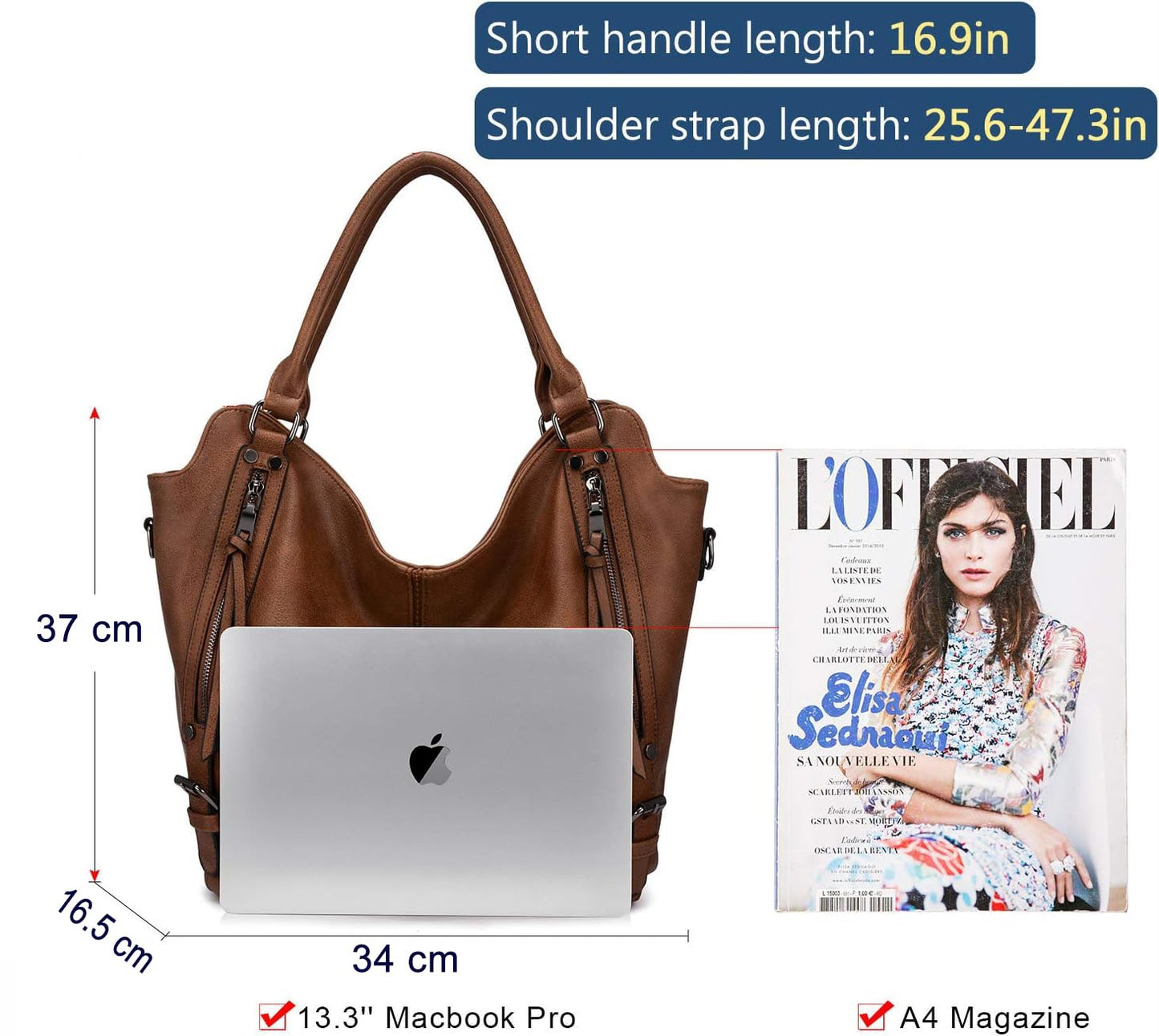 Hand Bags for Women Combo - Faux Leather Stylish Ladies Handbag Purse - Crossbody Shoulder Sling Bag with Adjustable Strap