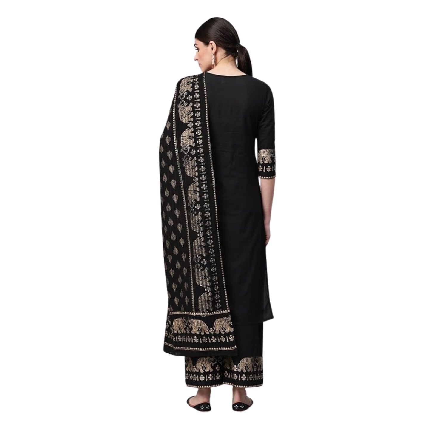 Black Kurta Set With Dupatta
