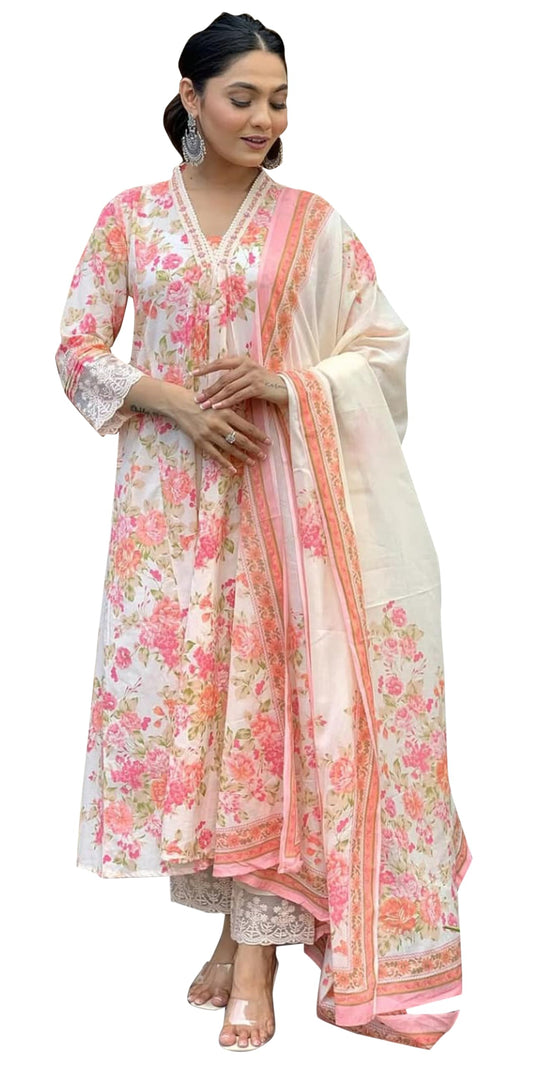 Sequins Embroidery Kurti Tunic Pants With Dupatta
