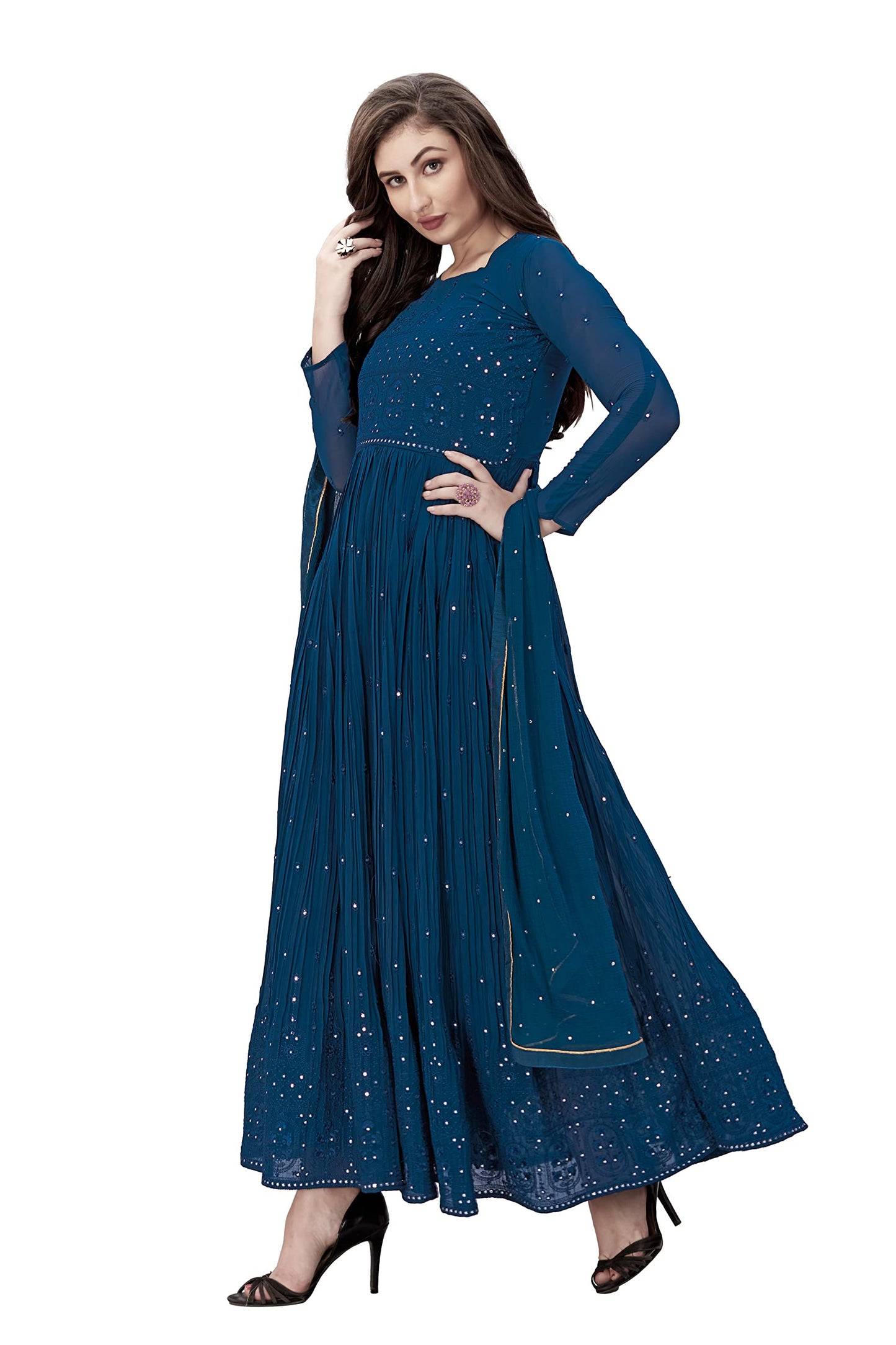 Embroidery Anarkali Suit Set