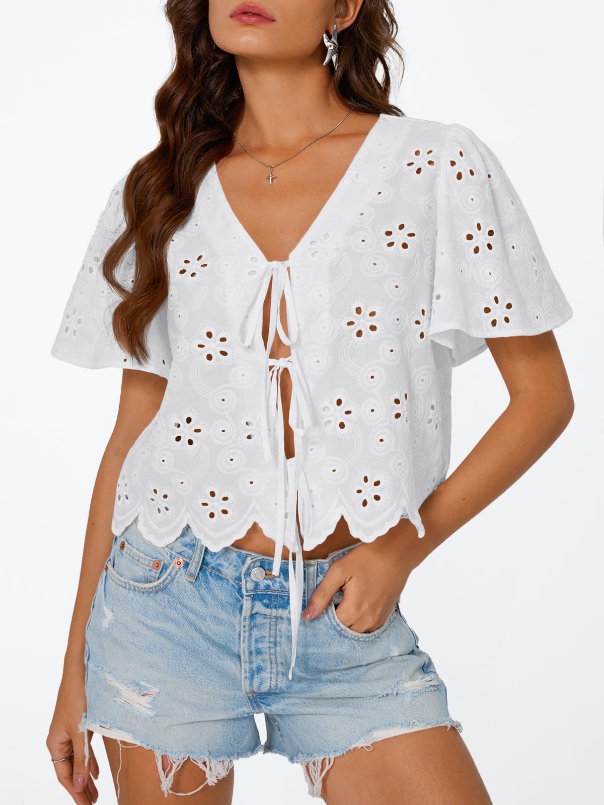 Tie Front Tops Summer Beach Vacation
