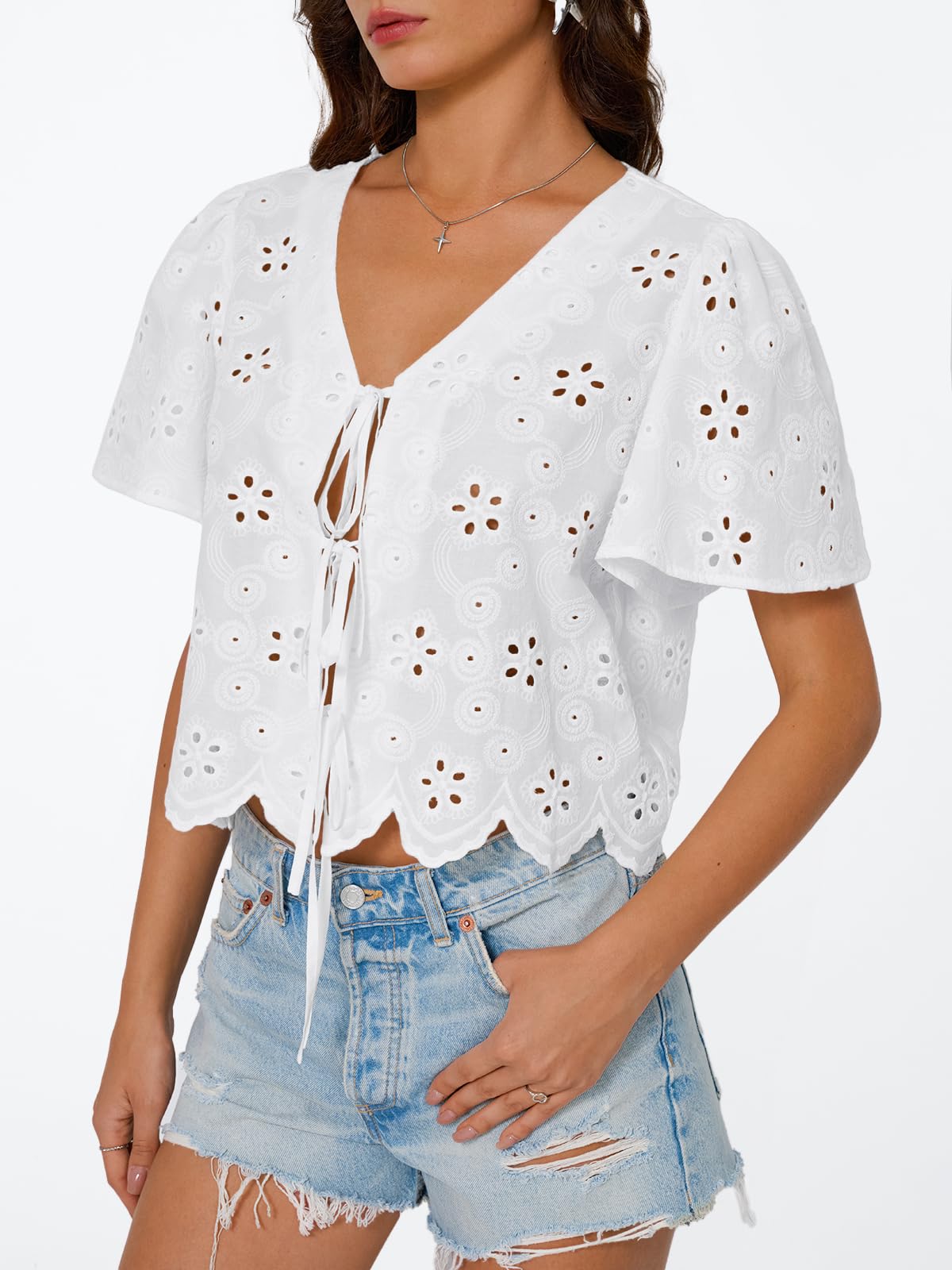 Tie Front Tops Summer Beach Vacation