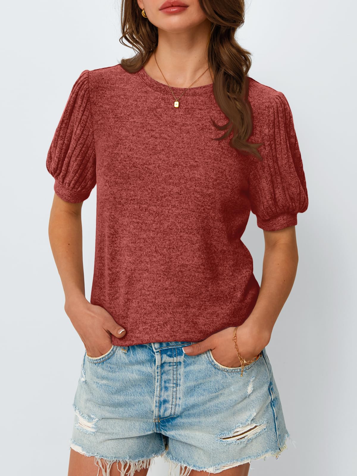 Summer Tops Dressy Casual Blouses Business Short Sleeve