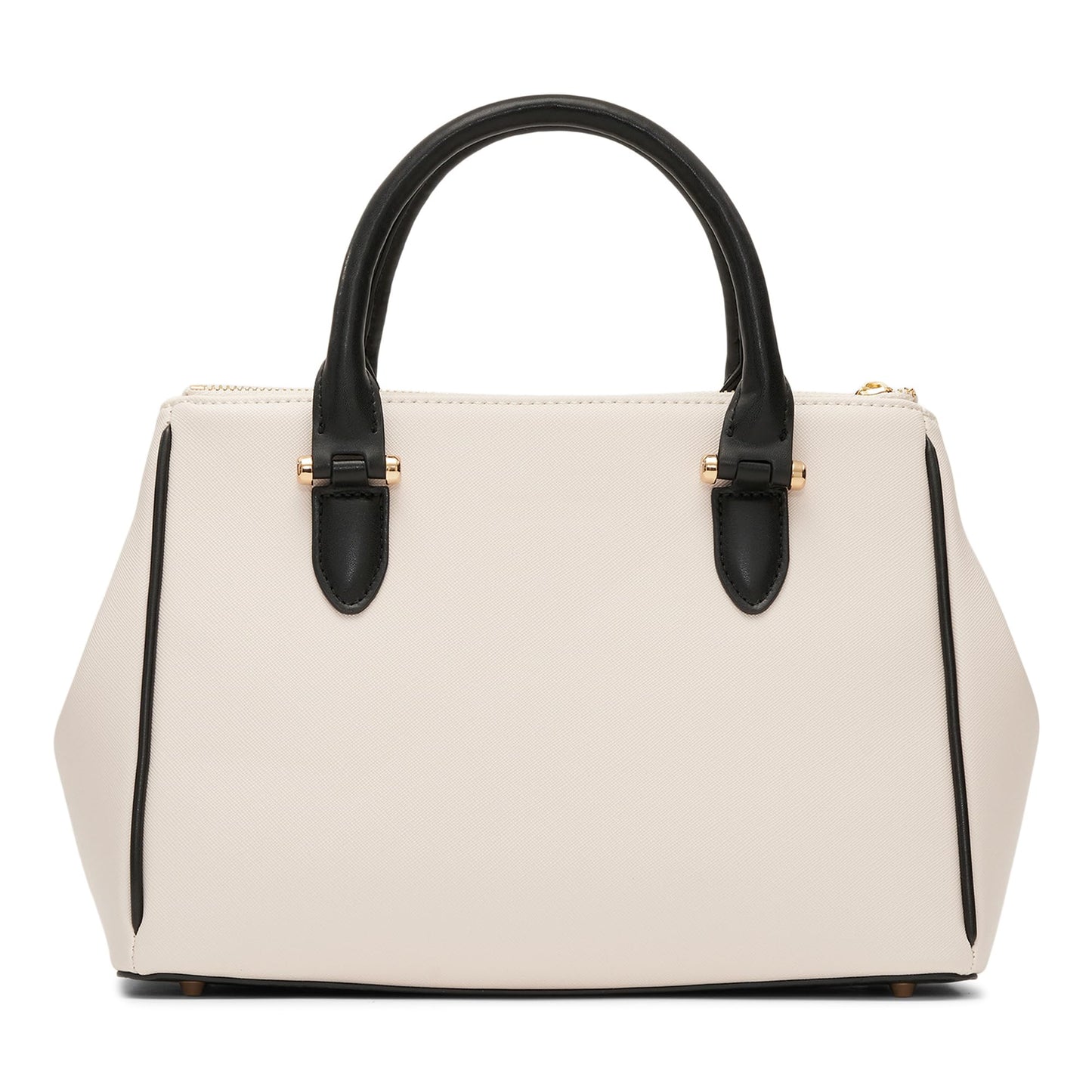 Solid Structured Handbag with Adjustable and Detachable Sling Strap