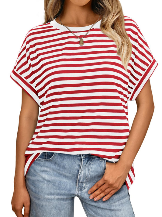 Womens Summer Tops Oversized Short Sleeve Business Casual T Shirts Trendy Fashion Clothes Spring Outfits