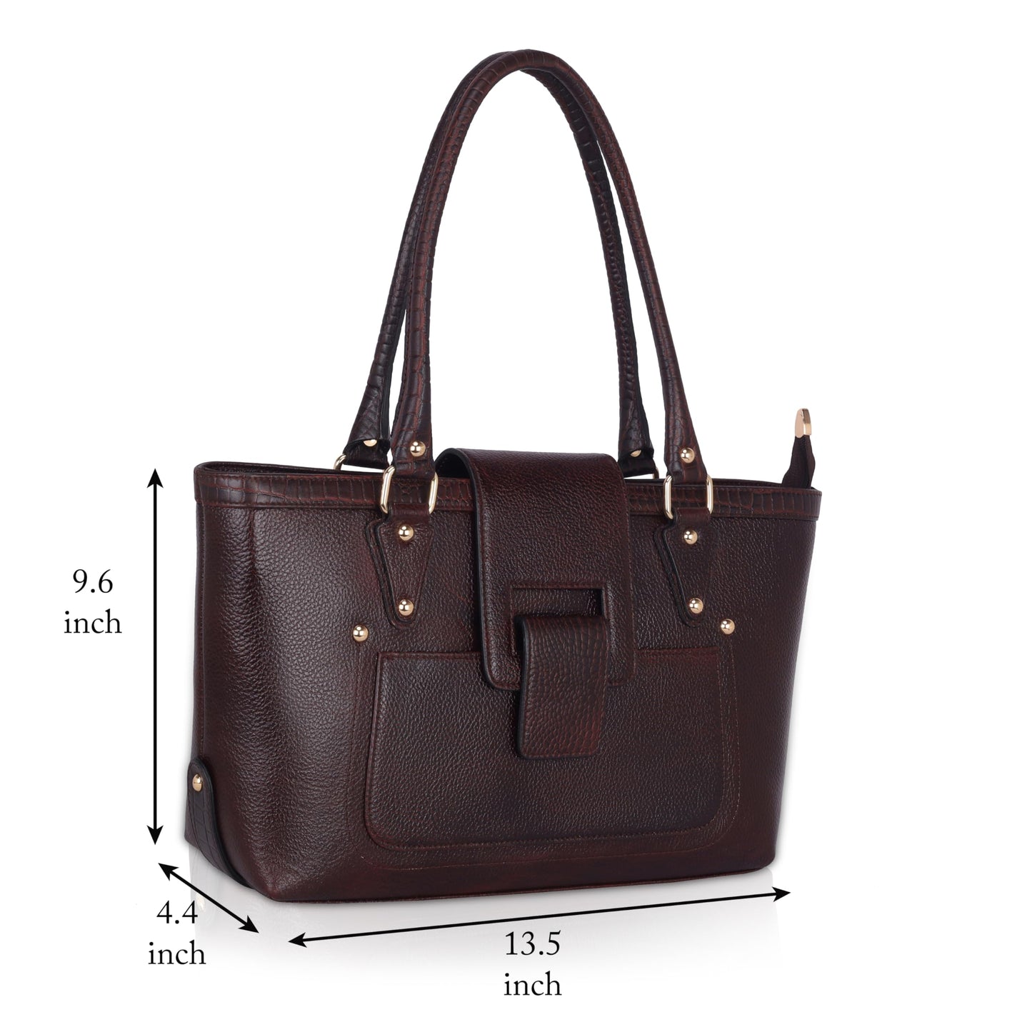 LEATHER ACCESSORIES Full-Grain Natural Leather Top Handle Shoulder & Handbags For Women Office Branded Stylish