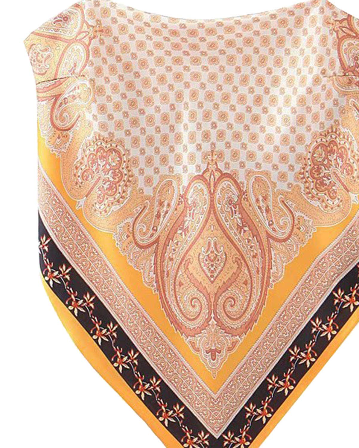 Paisley Print Tie Back French Knot Hanky Hem Spaghetti Straps Handkerchief Cami Bandana Tube Crop Top