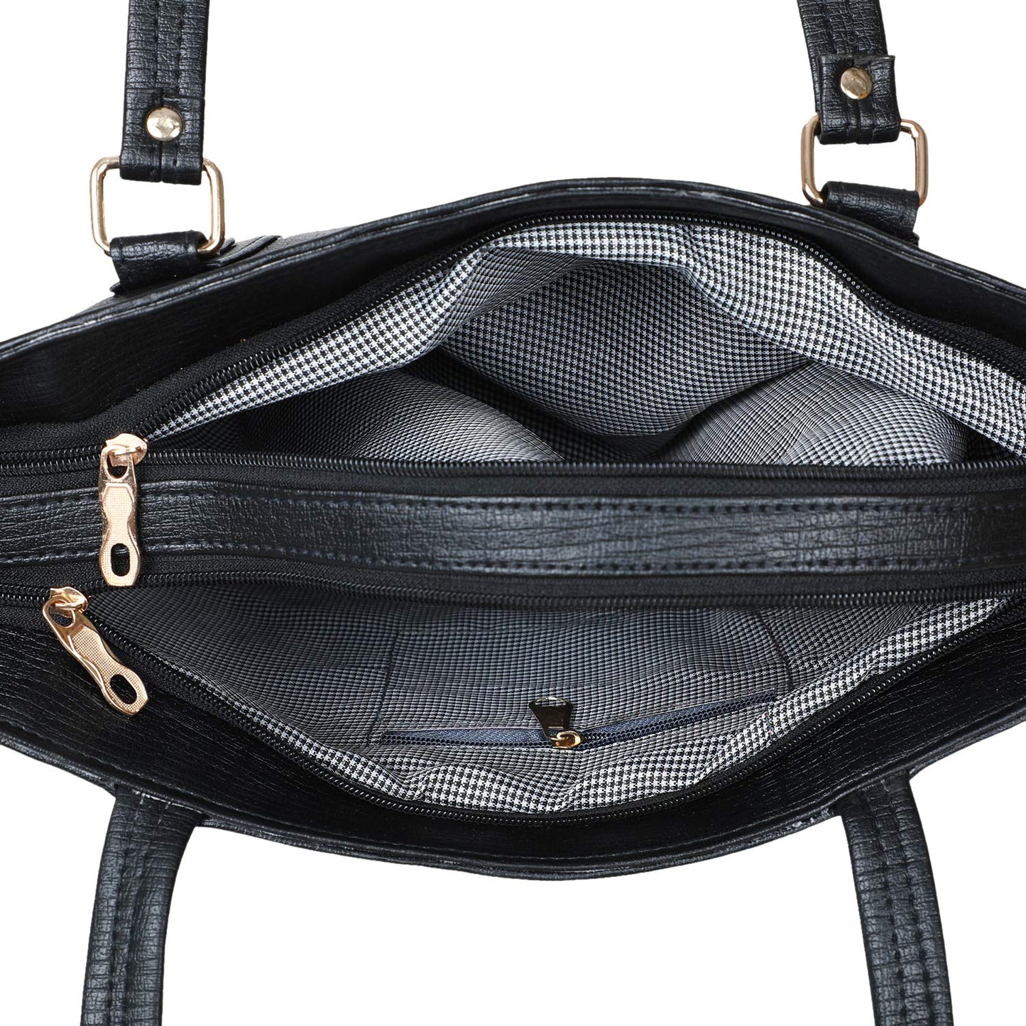 Leather Handbag For Girls | Women Zipper Closure Side Handbags Shoulder Bag Ladies Purse | Solid Texture Tote Bag