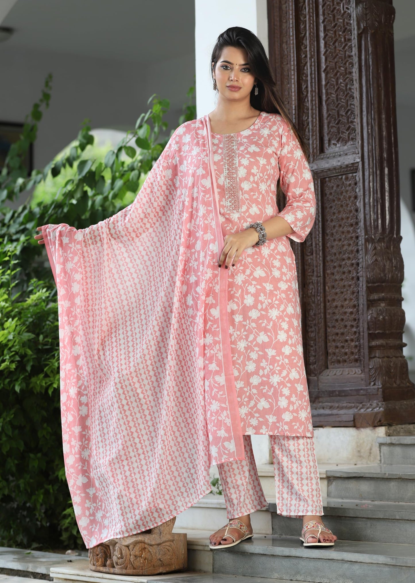 Jaipuri Pure Cotton Kurti Pant With Dupatta