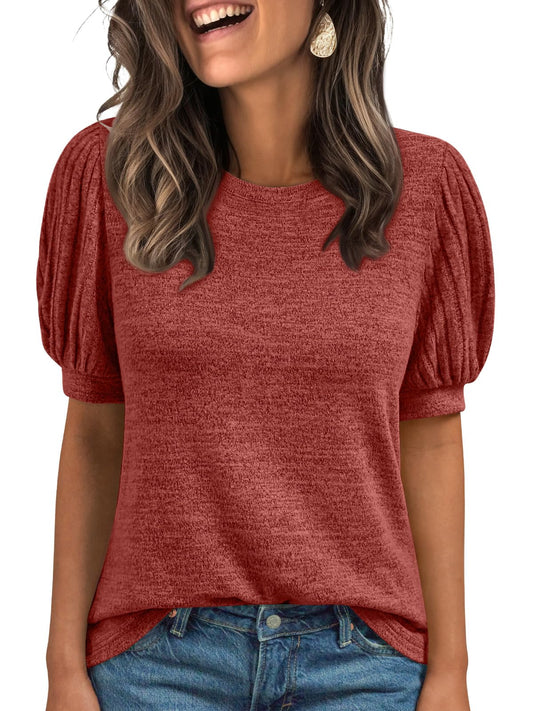 Summer Tops Dressy Casual Blouses Business Short Sleeve