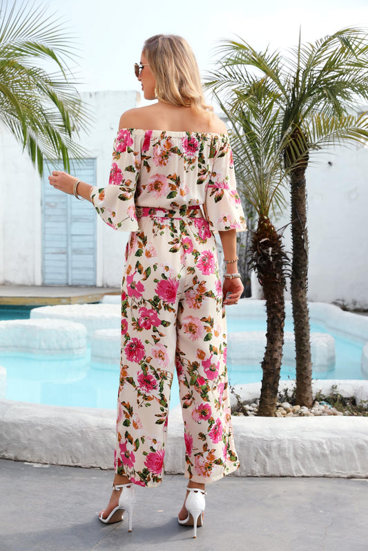 Jumpsuits Floral Off Shoulder