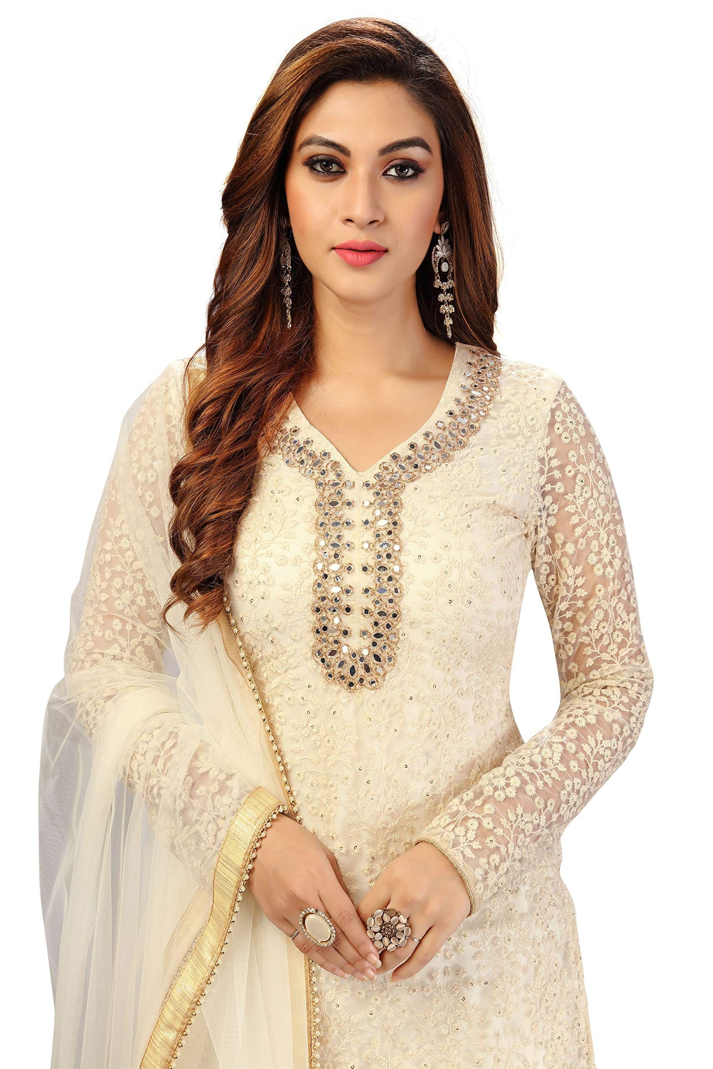 Cotton Embroidery Salwar Suit Set Kurta Sharara with Dupatta