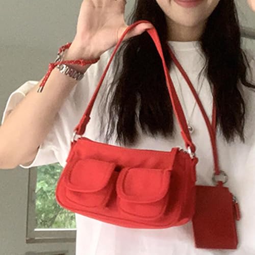 Women Shoulder Bag Casual Woman Fashion Purse for Vacation Shopping Commute Red