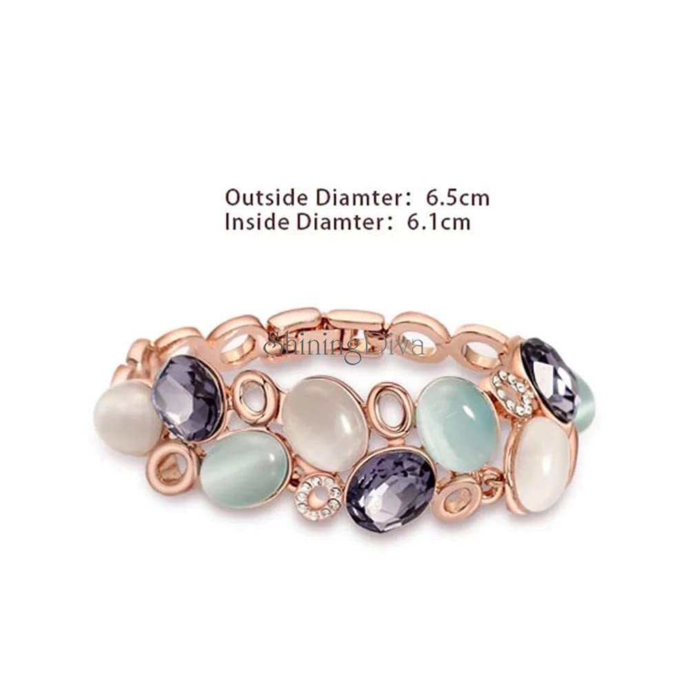 Latest Stylish Rose Gold Austrian Crystal Bracelet