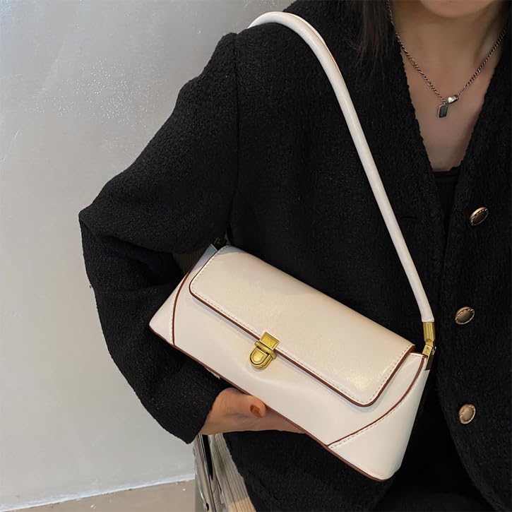 Clutch Bag Leather Retro Bag | Flap Shoulder Purse with Wide Strap for Girls